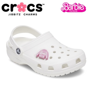 barbie jibbitz crocs แท้  อุปกรณ์เสริมรองเท้า หัวเข็มขัด สีชมพู สําหรับตุ๊กตาบาร์บี้