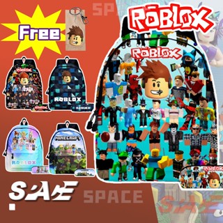 Roblox กระเป๋าเป้สะพายหลัง กระเป๋านักเรียน ความจุขนาดใหญ่ สองด้าน สําหรับเด็กผู้ชาย และเด็กผู้หญิง