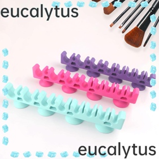 Eucalytus1 ชั้นวางแปรงแต่งหน้า ซิลิโคนนุ่ม แบบพกพา อุปกรณ์เสริม