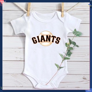 San Francisco Giants ชุดจั๊มสูทรอมเปอร์ แขนสั้น ผ้าฝ้าย ระบายอากาศ พิมพ์ลายผีเสื้อ MLB สําหรับเด็กทารกแรกเกิด