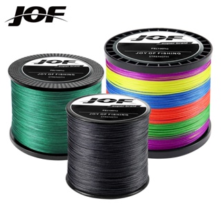 Jof สายเบ็ดตกปลา PE ถัก 100% 10-82LB 300 ม. 500 ม. 1000 ม. 4 เส้น