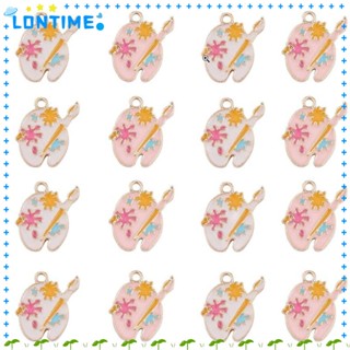 Lontime จี้จานสี อัลลอย สีชมพู สีขาว สําหรับวาดภาพระบายสี DIY 40 ชิ้น