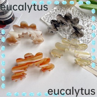 Eucalytus1 กิ๊บติดผม ครึ่งวงกลม ลายดอกไม้ สไตล์วินเทจ สําหรับผู้หญิง