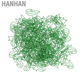 Hanhan 100 Pcs Green Cute Paper Clips Fun Bookmark Document Organizing