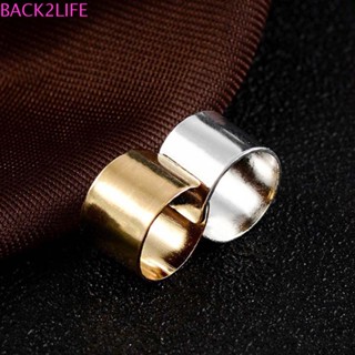 Back2life ต่างหูคลิปพังก์ผู้หญิงผู้ชาย Tragus สีทองสีเงินไม่เจาะรอบเรขาคณิตเครื่องประดับ