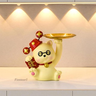 [Fenteer1] ถาดเก็บเครื่องประดับ รูปปั้นแมวนําโชคน่ารัก สไตล์นอร์ดิก สําหรับร้านอาหาร บาร์