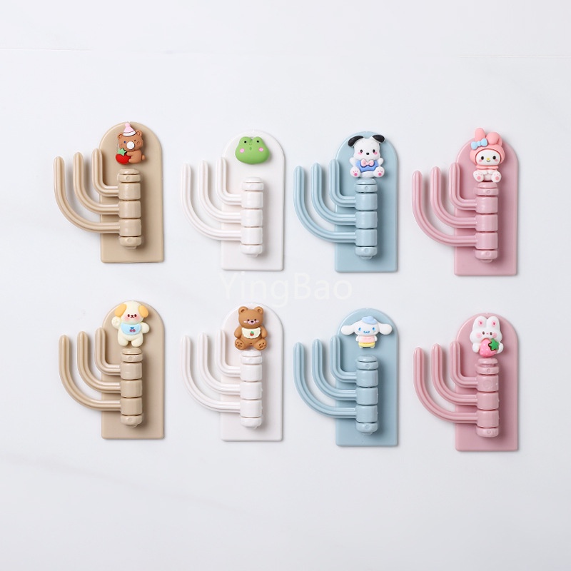 Kawaii ตะขอแขวนกุญแจ แบบสามตะขอ ไม่เหนียวติด สําหรับหอพักนักเรียน
