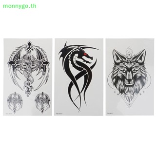 Monnygo สติกเกอร์รอยสักชั่วคราว ลายหมาป่า แมงป่อง มังกร กันน้ํา TH