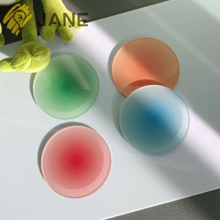 Jane ที่รองแก้วอะคริลิค ทรงกลม สีแดง สีส้ม น้ําเงิน เขียว 3.8 นิ้ว 4 ชิ้น