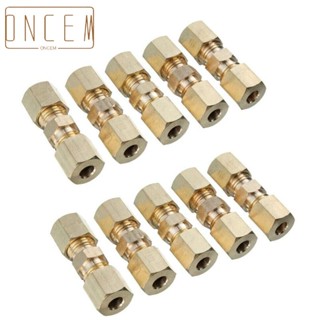 【ONCEMOREAGAIN】10pcs Yellow Brass Compression Fittings Ideal for Household Applications