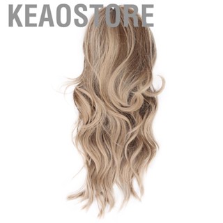 Keaostore 60cm Women Long Wavy Light Blonde Wig Lady Fashionable Cosplay Party Synthetic Wigs for Daily