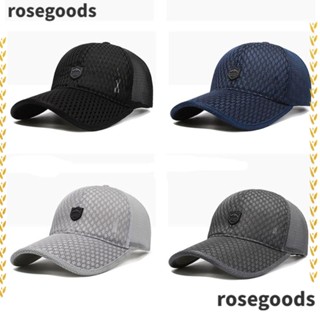 Rosegoods1 หมวกเบสบอล ผ้าตาข่าย แห้งเร็ว สําหรับผู้ชาย ผู้หญิง เล่นกีฬากลางแจ้ง