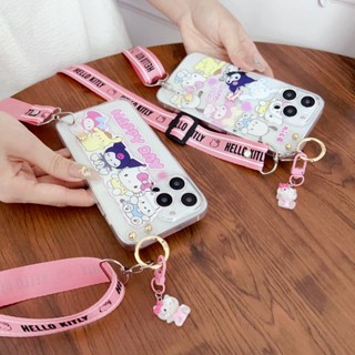 SANRIO Yiki|เคสโทรศัพท์มือถือ TPU แบบนิ่ม ลายการ์ตูนซานริโอ้ พร้อมสายคล้อง และตุ๊กตา สําหรับ Huawei Honor X9A X9 X8 X7 X5 X40 X20 X10 X30i X30 X50i X40 GT