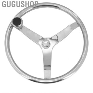 Gugushop Steering Wheel 316 Stainless Steel Weather Resistant Boat with 5/8in ‑18 Nut Turning Knob for Yacht