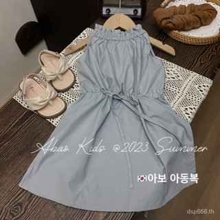 Korean childrens wear girls dress summer 2023 new western style little girl Korean style scarf suspender skirt 22TN