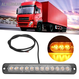 ALABAMAR ไฟแฟลชไฟเตือนฉุกเฉิน Strobe 6500K 12V 12LED สัญญาณไฟสีเหลืองสำหรับรถบรรทุก