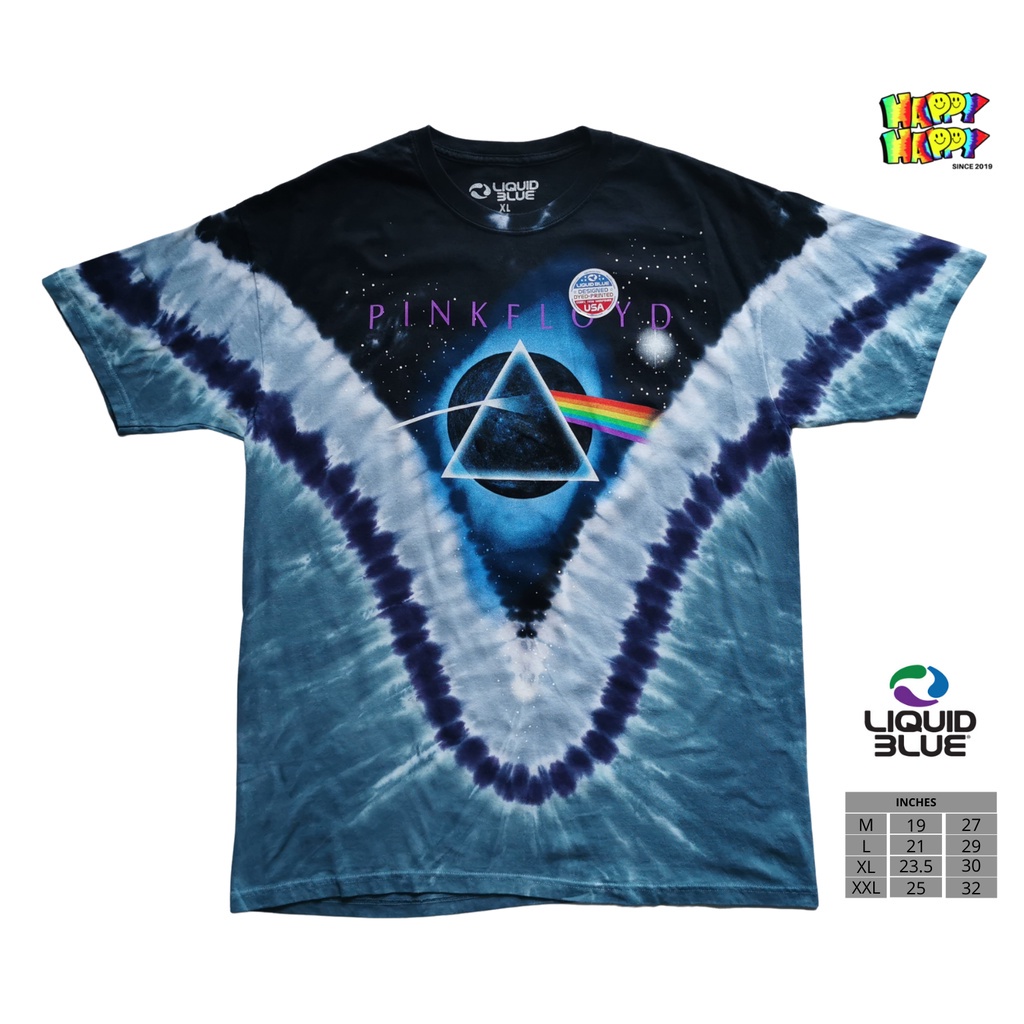 Liquid Blue Pink Floyd V Tie Dye Tshirt / Shortsleeve / Microfiber Quickdry / Jersey