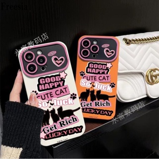 ใหม่ เคสโทรศัพท์มือถือนิ่ม ลายแมวน้อยน่ารัก สีดํา สําหรับ Iphone Apple 13pro 12max 14pro 1K4G 7p 11