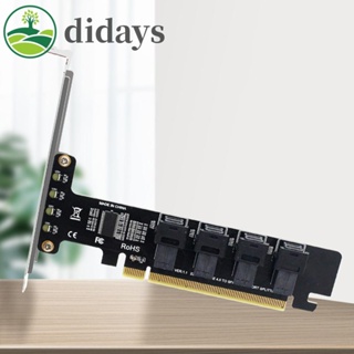 อะแดปเตอร์การ์ดแยก SFF-8643 NVME PCIE SSD PCI-E 16X เป็น 4 พอร์ต U.2 SFF-8643 8639 [Didays.th]