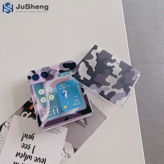 Jusheng เคสโทรศัพท์มือถือ ลายพราง แฟชั่น สําหรับ Samsung Z Flip5