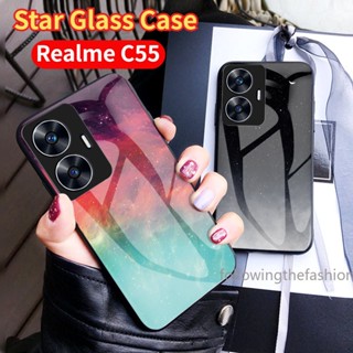 เคสโทรศัพท์มือถือกระจกนิรภัย TPU แบบนิ่ม ขอบแข็ง กันกระแทก สําหรับ OPPO Realme C55 4G C53 Narzo N53 C33 2023 C30