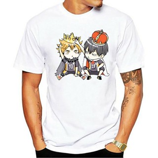 เสื้อยืด พิมพ์ลาย Haikyuu Hinata And Kageyama Chibi Kings ระบายอากาศ แฟชั่นสําหรับผู้ชาย 2021