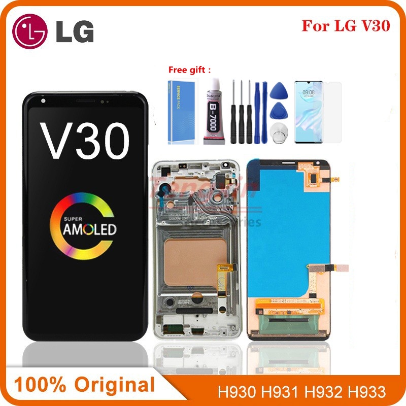 6.0 "AMOLED สําหรับ LG V30 LCD H930 H931 H932 VS996 US998 จอแสดงผล Touch screen Digitizer Assembly ส