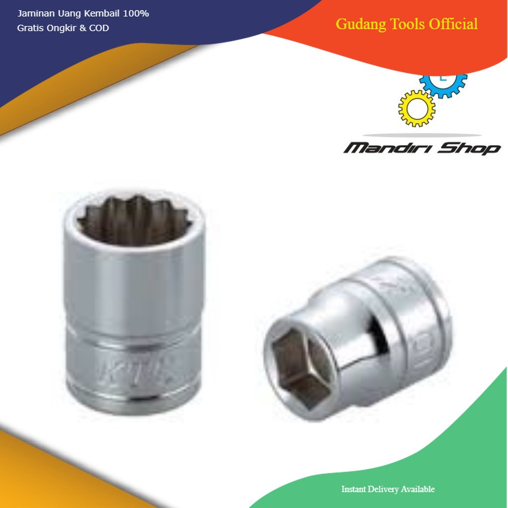 SHOCK KEY/ SHORT SOCKET KEY KTC JAPAN SQUARE 3/8 KEMBANG 6/12 CODE B3 (FLOWER 6)/B3-W (FLOWER 12)