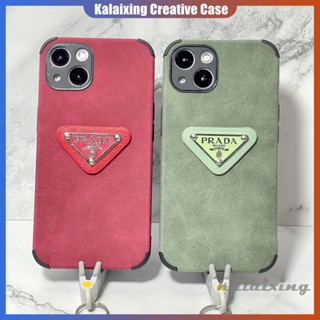 เคสโทรศัพท์มือถือหนัง ลาย Prada สีแดง สําหรับ iPhone 14 Pro Max 14 Plus 13 12 11 Pro Max Xs Max Xr X Xs 12 13 Mini