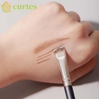 CURTES Long Rod Lying Silkworm Brush Portable Beauty Tool Angled Eyebrow Brush Professional Wood Handle High Quality Soft Hair Eyeliner Brush  ​