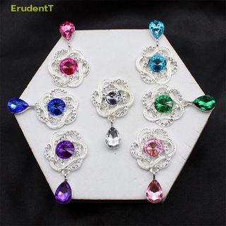 [ErudentT] เข็มกลัดอะคริลิค รูปดอกไม้ ประดับพลอยเทียม แวววาว ขนาด 28*45 มม. DIY สําหรับตกแต่งเสื้อผ้า [ใหม่]