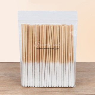 (หัวมลเล็กยาว) Small Cotton Swabs คอตตอนบัด สำลีก้านไม้ สำหรับเช็ดเล็บ แต่งหน้า 60แท่ง/ซอง ราคาถูกสุดๆ