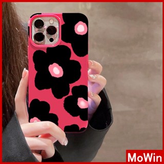 Mowin - เข้ากันได้สำหรับ เคสไอโฟน เคสไอโฟน11 เคส iphone 11 สำหรับ iPhone 14 Pro Max เคส iPhone สีชมพูเคลือบเงา TPU เคสอ่อนกันกระแทกป้องกันกล้องดอกไม้เข้ากันได้กับ iPhone 13 Pro max 12 Pro Max 11 xr xs max 7Plus 8Plus