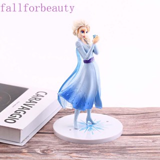 FALLFORBEAUTY 21cm Action Figure PVC Cake Decorations Frozen Elsa Princess Elsa Figures Model Cartoon Doll Toys Children Gift Collectible Model