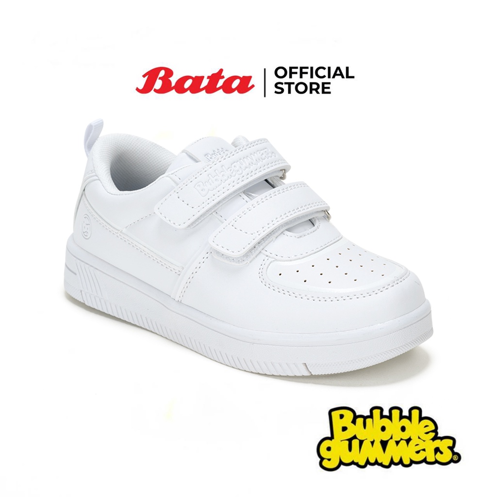 BATA บาจา Bubble Gummer รองเท้านักเรียนผ้าใบแบบสวม สวมใส่ง่าย รองรับน้ำหนักเท้า ไม่ลื่น สำหรับเด็กผู้ชาย สีขาว รหัส 3411213
