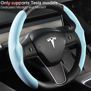 [Smileofen] ปลอกหุ้มพวงมาลัยรถยนต์ หนังนิ่ม กันลื่น ระบายอากาศ สําหรับ Tesla Model 3 Model Y Model3