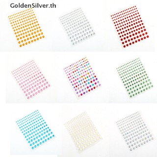 Goldensilver สติกเกอร์คริสตัล ไข่มุก สีเงิน เครื่องประดับแฟชั่น สําหรับผู้หญิง TH