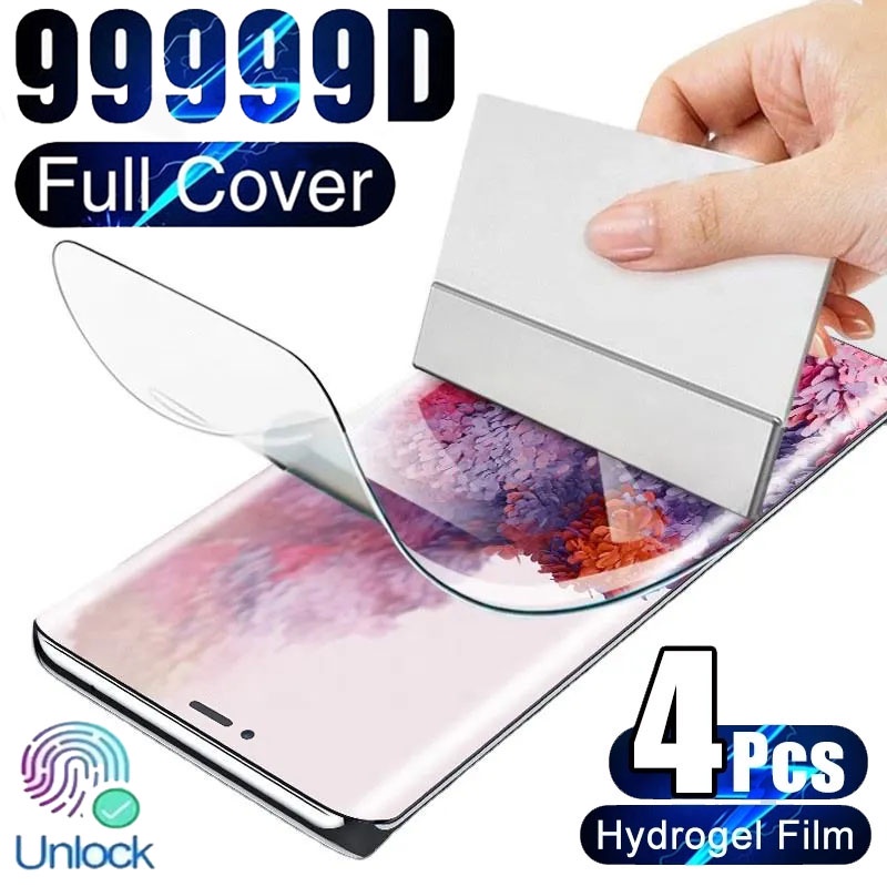 4 ชิ้นคลุมทั้งหมดป้องกันหน้าจอสําหรับ Samsung Galaxy S26 S25 S24 S23 S22 S21 Plus Ultra FE S20 S10 ป้องกันหน้าจอ Hydrogel สําหรับหมายเหตุ 20 9 10