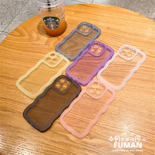 เคสโทรศัพท์มือถือแบบนิ่ม TPU ใส ลายคลื่น สีพื้น เรียบง่าย สําหรับ iphone Xs Max XR X 8 7 6 6S Plus SE 2020 2022 SE2 SE3