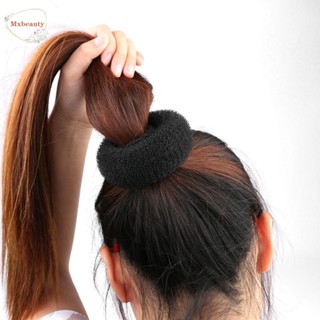 Mxbeauty ที่ทําขนมปัง รังนก น่ารัก เรียบง่าย หัวมีทบอล หญิง โดนัท เมจิกโฟม ฟองน้ํา เด็กผู้หญิง ยางรัดผม