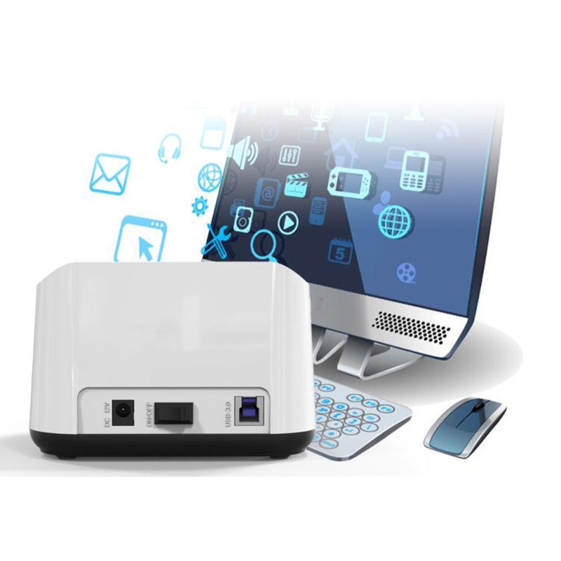 PCF* Usb3 0 2 Bay HDD Box Case-ภายนอก HDD Docking Station Holder สําหรับ HDD