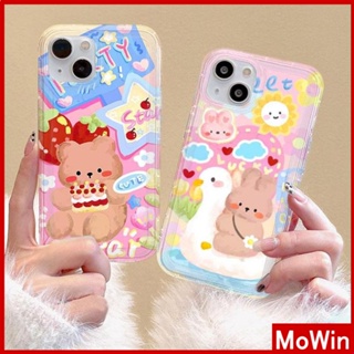 Mowin - เข้ากันได้สำหรับ เคสไอโฟน เคสไอโฟน11 เคส iphone 11 สำหรับ iPhone 14 Pro Max เคส iPhone เคสใส TPU เคสนิ่มถุงลมนิรภัยกันกระแทกภาพวาดสีน้ำมันน่ารักหมีเข้ากันได้กับ iPhone 13 Pro Max iPhone 12 Pro Max 11 7Plus 6Plus XR xs