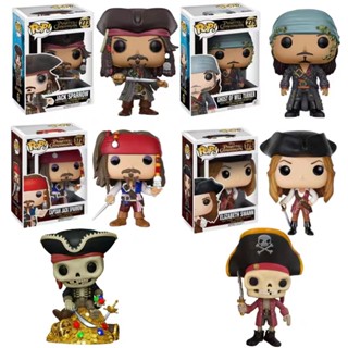 Funko Pop! ฟิกเกอร์ Pirates of The Caribbean Captain Jack Sparrow William Turner Elizabeth Swann สําหรับตกแต่งบ้าน