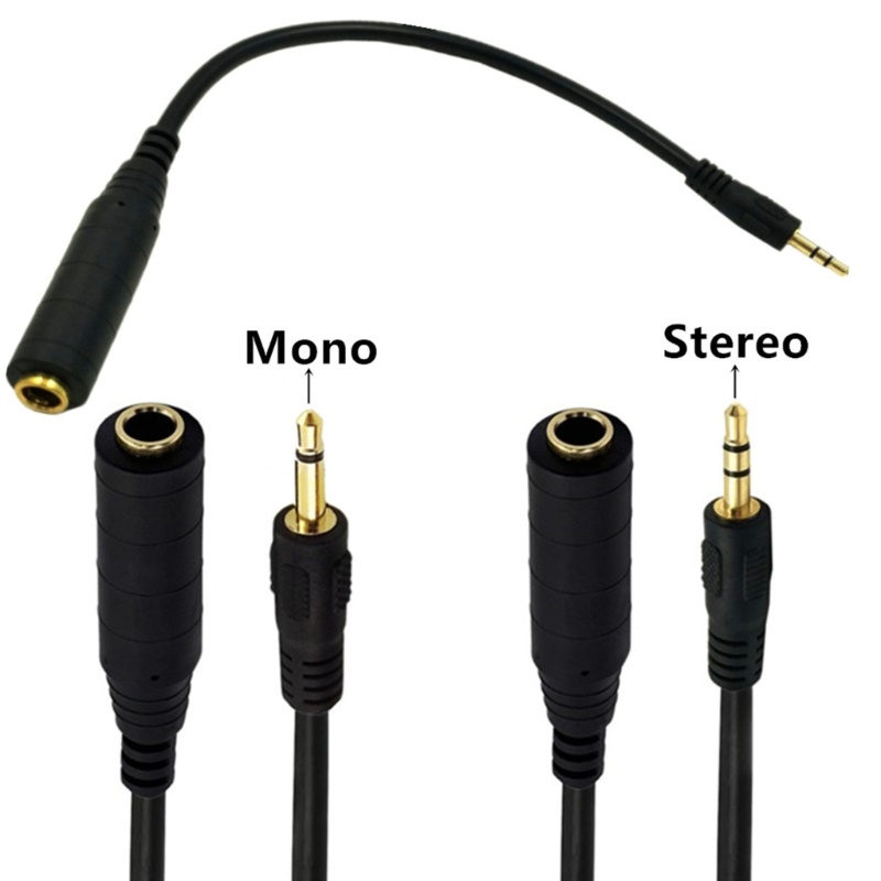 QUIM Extension Cable 6 35mm Female to 3 5mm Male Mono Stereo Adapter