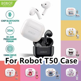 【พร้อมส่ง】เคสหูฟังนิ่ม แบบใส ลายกระต่าย และหมี สําหรับ Robot AirbudsT50 T50