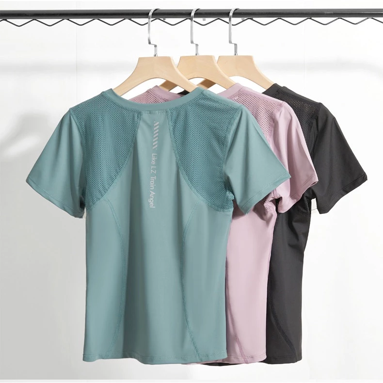 เสื้อยืดแขนสั้น เหมาะกับใส่ออกกําลังกาย เล่นโยคะ วิ่ง สําหรับผู้หญิง thumbnail 9