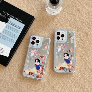 【เคสกระจก】เคสโทรศัพท์มือถือแบบแข็ง ลาย Snow White Dwarf DisNey สําหรับ iPhone 14 Pro Max 11 12 13 Pro Max 12 Pro Max 13Pro 12Pro