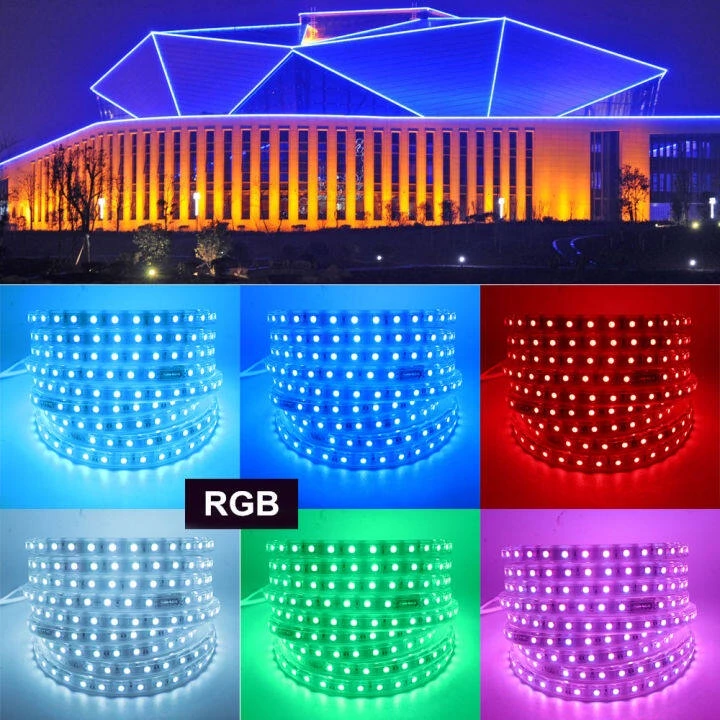 Amiuo ไฟแต่งห้อง ไฟเส้นLED 220V 5050 กันน้ำ สำหรับตกแต่งบ้าน/รถ/อาคาร strip light ใช้งานกลางแจ้งได้ กันน้ำ ทนแดด 10M/15M/20M/30M thumbnail 6