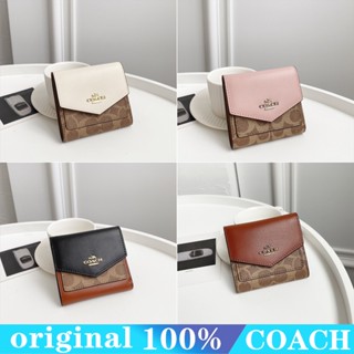 Coach 31546 กระเป๋าสตางค์ผู้หญิง/ซองใส่บัตรแบบสั้น/พับครึ่ง/ช่องใส่บัตรหลายช่อง