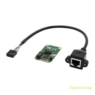 Fun อะแดปเตอร์การ์ดอีเธอร์เน็ต Pci-e 10 100 1000Mbps Gigabit RJ45 ขนาดเล็ก